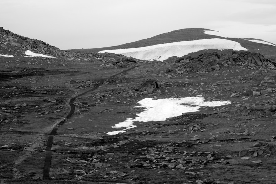 The pathway to Kosciuszko from Thredbo, with mountain in the background.